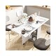 preview thumbnail 8 of 19, Foldable Kitchen Table, Rolling Wood Folding Dining Table on Wheels for Small Spaces White Marble
