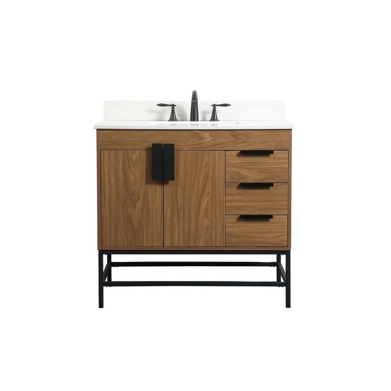 Elegant Lighting VF48836-BS Eugene 36" Free Standing Single Basin - Walnut Brown