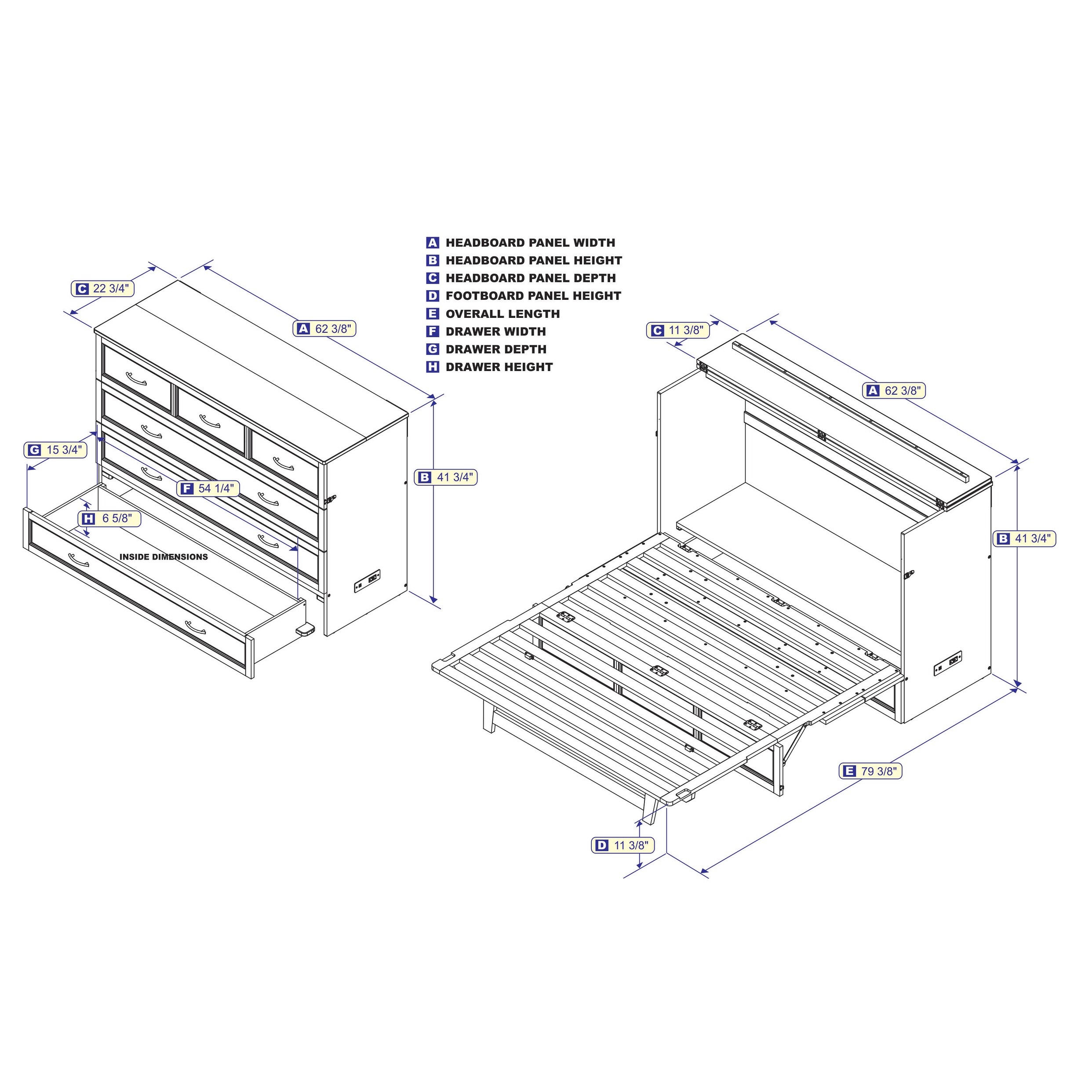 Deerfield store murphy bed
