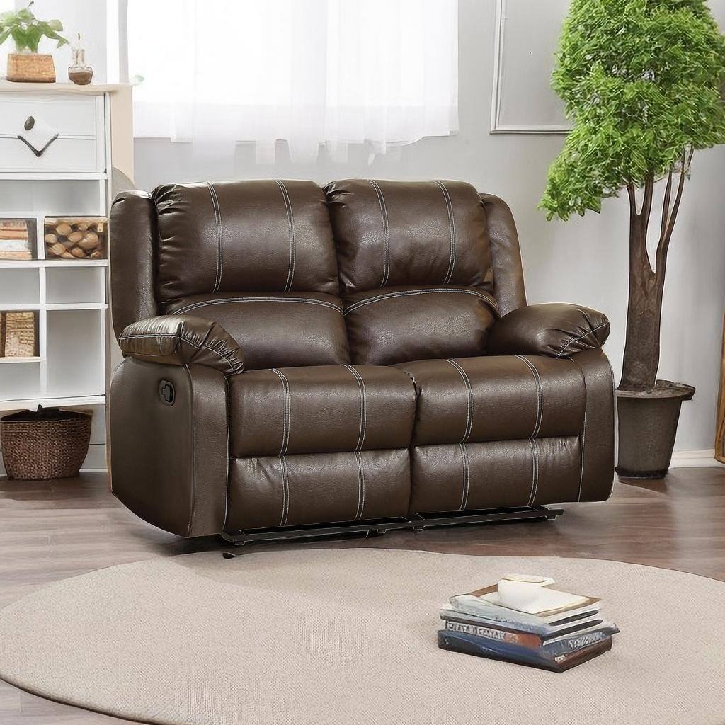 Recliner Loveseat Contemporary PU Leather Upholstered Reclining Living Room Loveseat