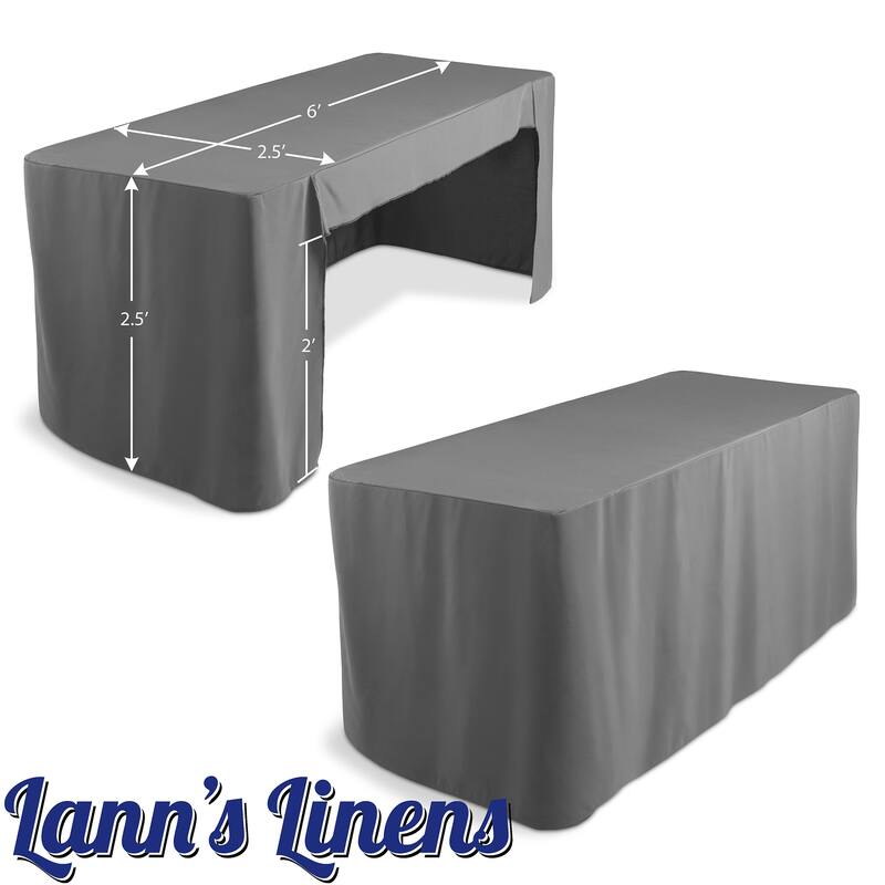 6ft Fitted Tablecloth with Open Back Trade Show Table Cover - 6 ft