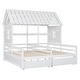 preview thumbnail 16 of 19, Twin Size House Platform Beds with Two Drawers