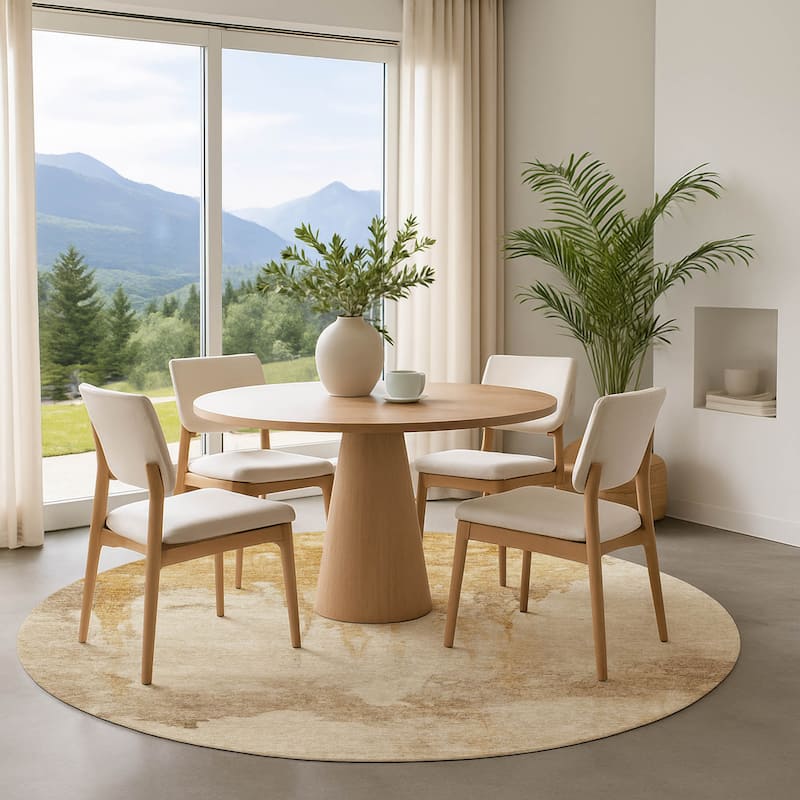 Premium Washable Super Soft Abstract Mayfield Rug - Gold - 8' x 8'