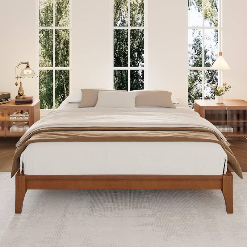 Wood Full/Queen/King Size Platform Bed Frame - King