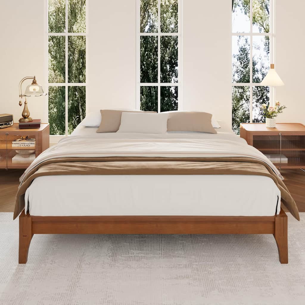 Wood Full/Queen/King Size Platform Bed Frame