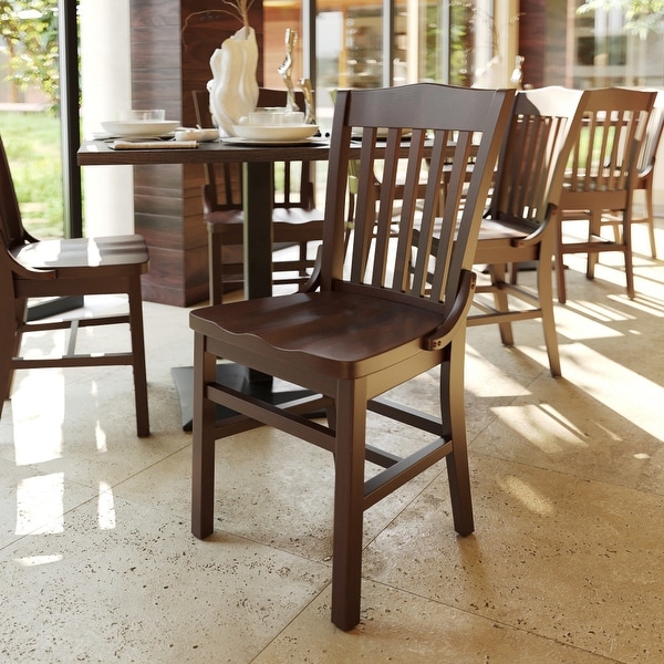 School House Back Wooden Restaurant Dining Chair - 18.5