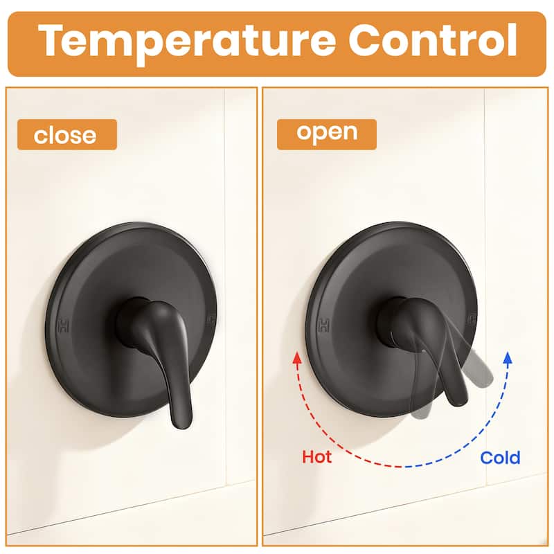 Modern Black Concealed Shower System with Three-Function Handheld Shower