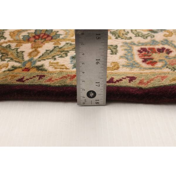 British Rugs Hand-knotted British Raj Burgundy Wool Rug - Bed Bath & Beyond - 31803553