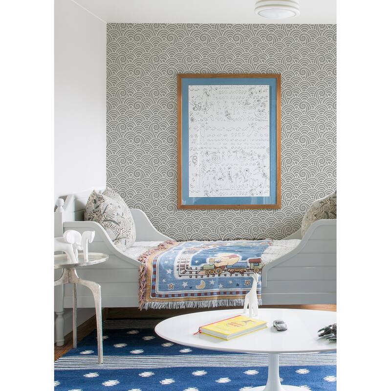 A-Street Prints Alorah Grey Wave Wallpaper