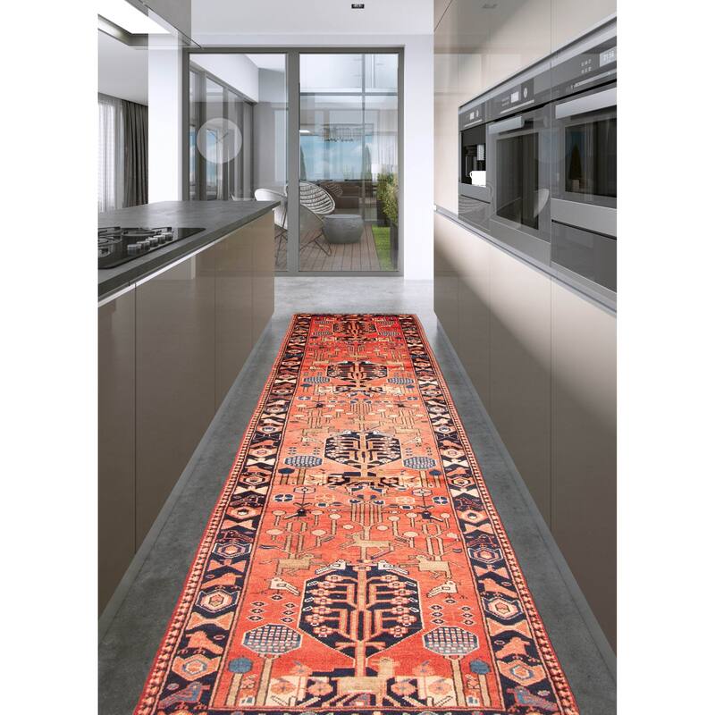 ECARPETGALLERY Hand-knotted Andelz Red Wool Rug - 2'11 x 10'5