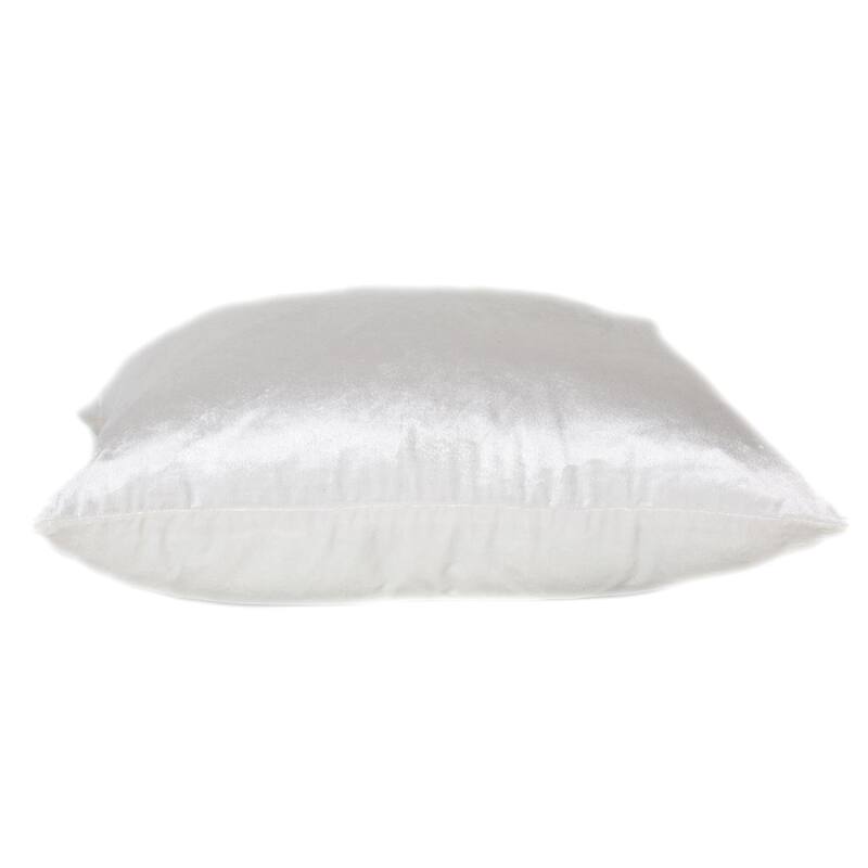 20" Solid White Cotton Velvet Square Throw Pillow