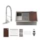 Option 30 in. Nano Brushed Sink + 2-Spray Kitchen Faucet