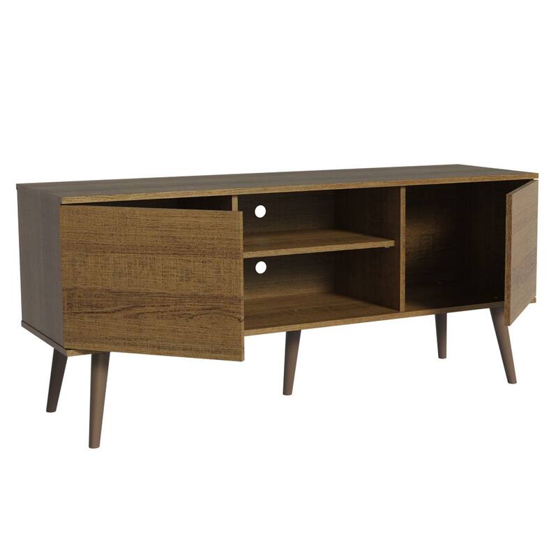 Madesa TV Stand Console with 2 Doors and 2 Shelves with Cable Management for 50, 55 Inch Media Storage