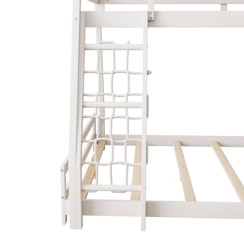 Twin over Queen Bunk Bed with Climbing Ramp