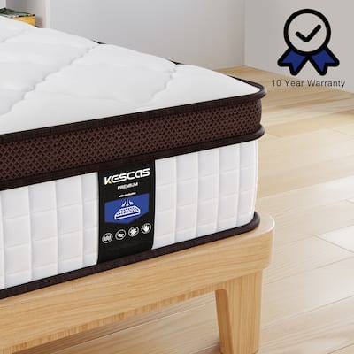 12 Inch Hybrid Mattress with Memory Foam & Heavier Coils, Ergonomic Design for Pressure Relief, Medium Firm Feel