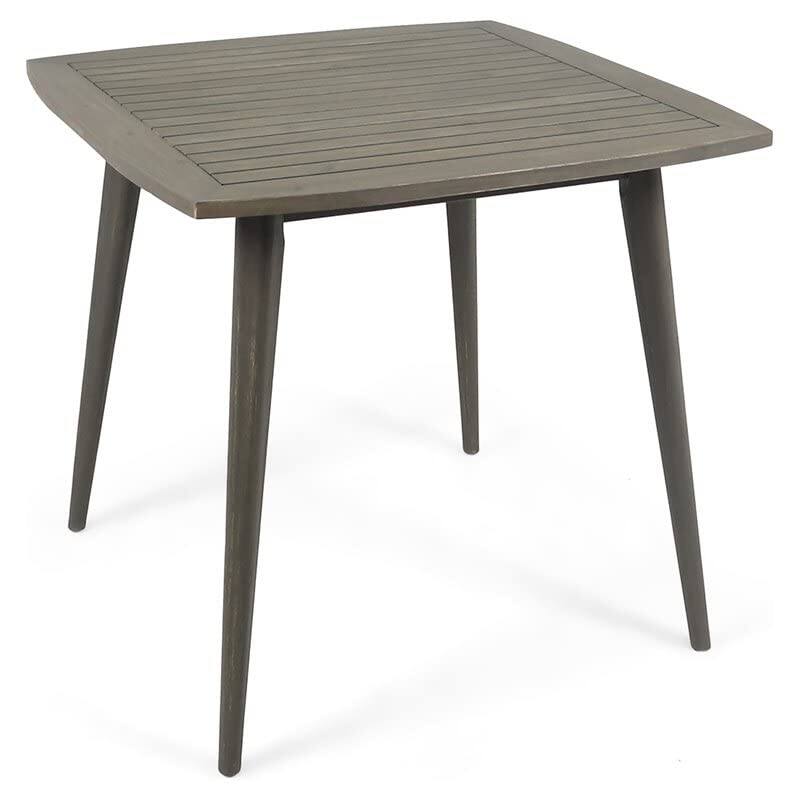 Square Acacia Wood Indoor Dining Table in Gray