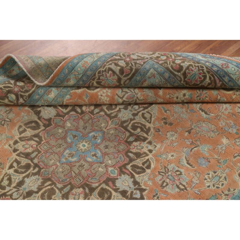 Over-Dyed Mashad Persian Vintage Area Rug Hand-Knotted Wool Carpet - 6'4"x 9'5"