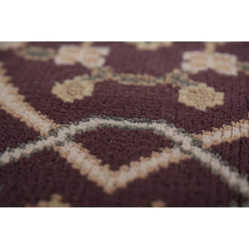 All-Over Oushak Indian Area Rug Handmade Wool Carpet - 4'2"x 6'5"