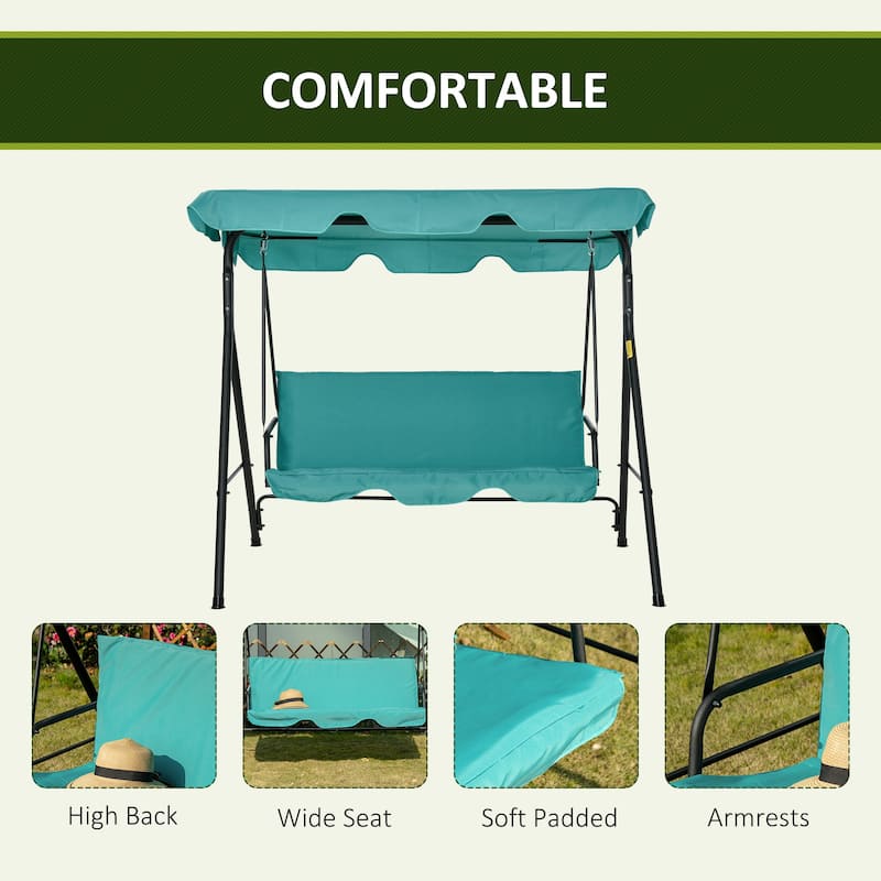 Outsunny 3-Person Porch Lawn Swing