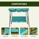 Outsunny 3-Person Porch Lawn Swing with Canopy, Outdoor Yard Glider Swing Chair with Stand