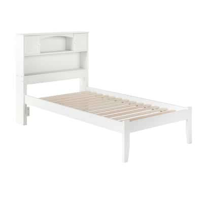Platform Bed Frame Modern Style Bookcase Headboard Storage Bed
