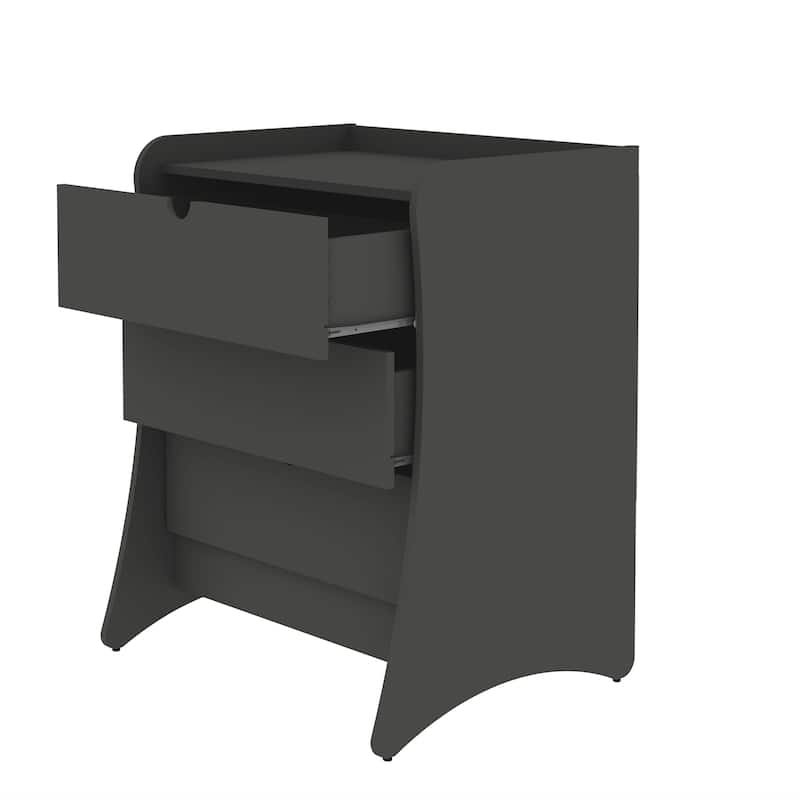 Manhattan Comfort Coney 3-Piece Mid-Century Modern Dresser and Nightstand Set