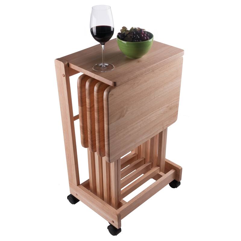 Brienda 5-Pc Snack Table Set, Flip Top - 19.13 x 14.17 x 32.2 inches
