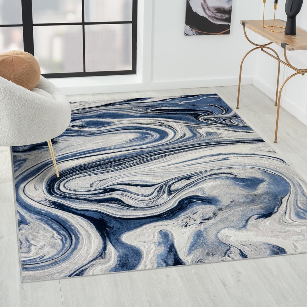 Luxe Weavers Modern Abstract Marble Swirl Area Rug