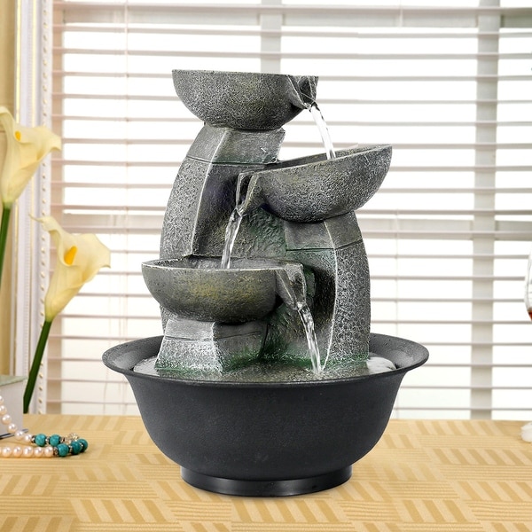 Indoor Tabletop Water Fountain Relaxation Waterfall Fountain for