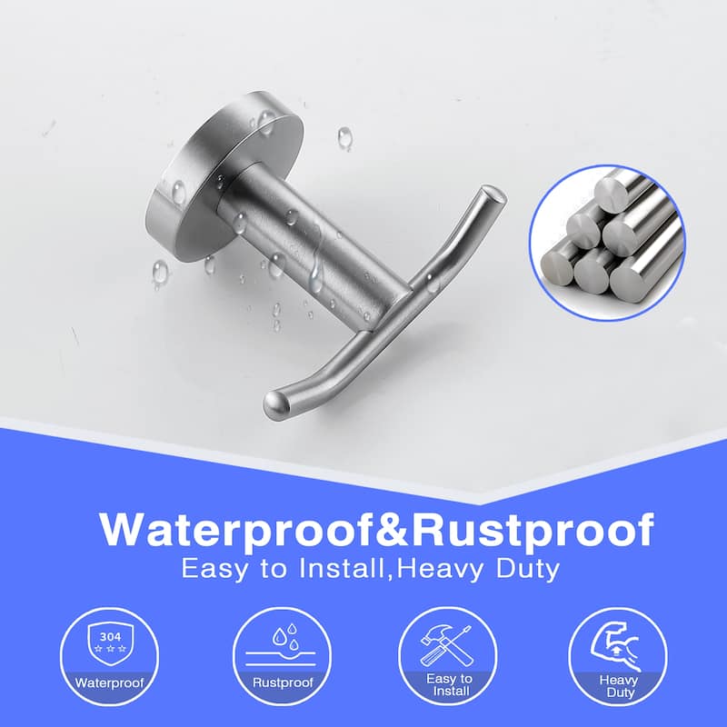 Wall Mounted 2 in 1 Towel Hook Robe Hook(set of 2)