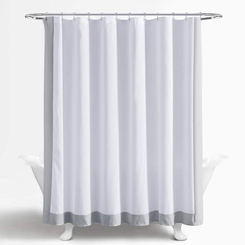 Lush Decor Block Border Shower Curtain Single