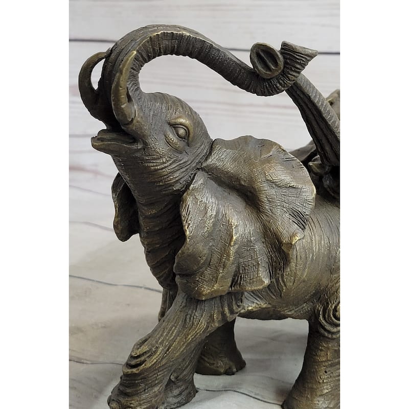 Baby Elephants Playing Hot Cast Bronze Metal Figurine Sculpture Statue Decor
