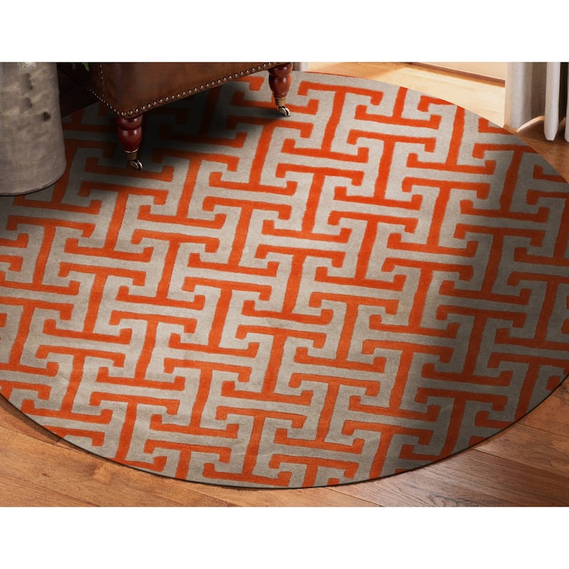 Hand-tufted Wool Gray Contemporary Geometric Harrison Rug