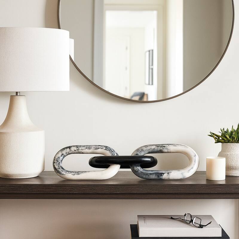 Modern Chain Linked Art Sculpture for Contemporary Spaces - 21" - 21" x 6" x 1"