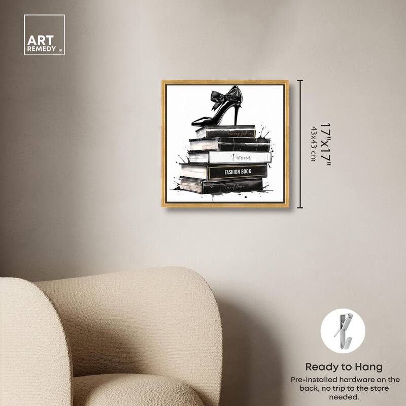 Classic Book Stack Canvas by Art Remedy