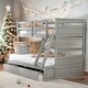 preview thumbnail 1 of 16, Twin over Full Bunk Bed with Storage, Maximized Space, Split Into 2 Beds, Versatility Galore, Solid Construction, Grey Grey