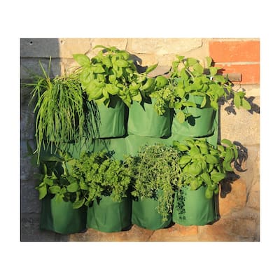 Haxnicks Herb Wall Planter 23.6"W x 18.9"H, Pockets 6"W x 6"D x 9"L - 23.6"W x 18.9"H