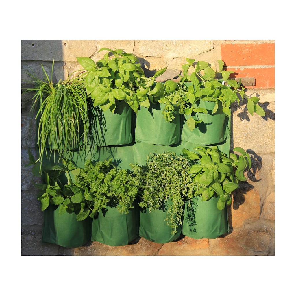 Haxnicks Herb Wall Planter 23.6"W x 18.9"H, Pockets 6"W x 6"D x 9"L - 23.6"W x 18.9"H