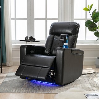 Storage Arms Sofa Chair Premium Power Recliner with Cupholders & Swivel ...