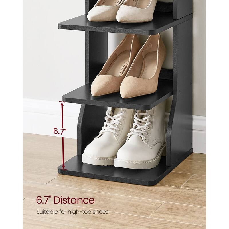 Metal Space-Saving 7-Tier Slim Shoe Storage Rack with Durable Shelves - 11.8”D x 10.4”W x 43.5”H