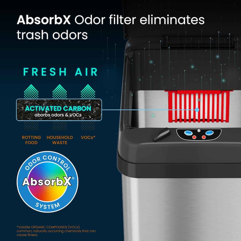 iTouchless 13 Gal Extra-Wide Stainless Steel Sensor Kitchen Trash Can