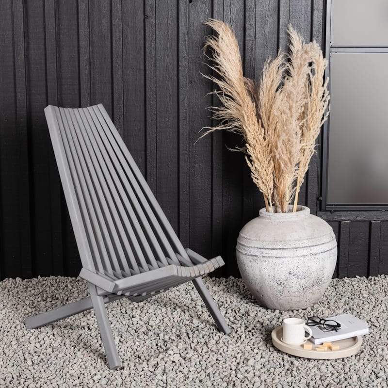 DREAMPATIO AMAYA Folding Wooden Outdoor Chair - Weathered Grey
