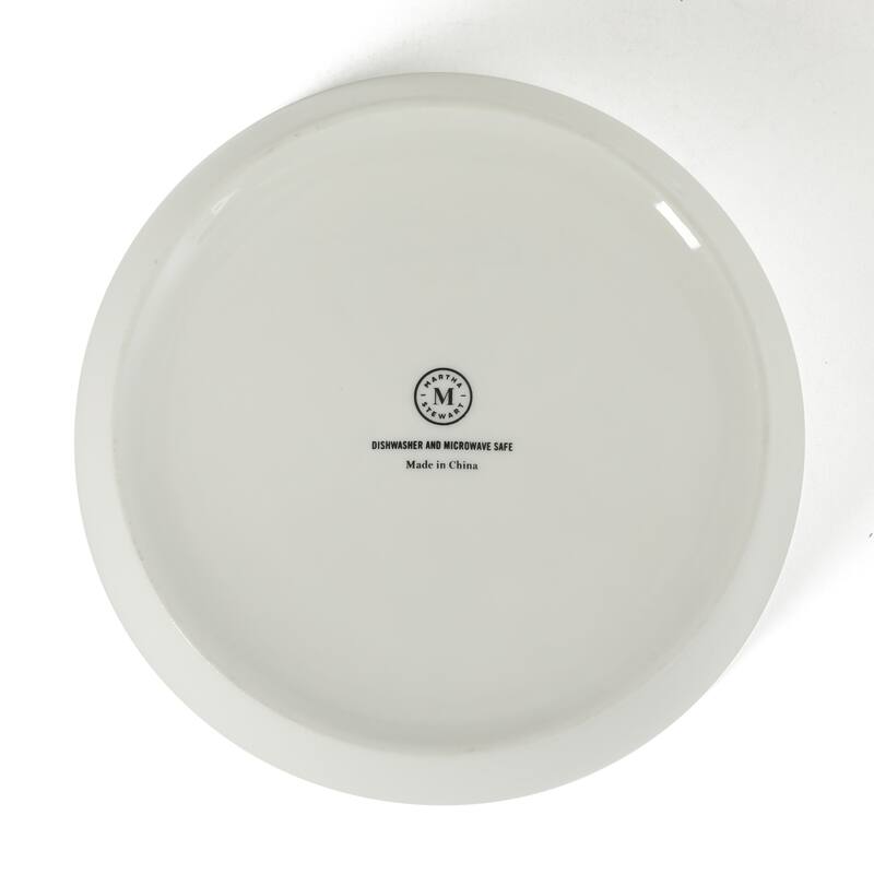 Martha Stewart Selma 6-Piece 41oz 8 Inch Large Pasta Bowls Porcelain Ceramic Chip and Scratch Resistant Shallow Bowls
