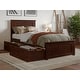 preview thumbnail 129 of 157, AFI Nantucket Platform Bed with Matching Footboard & Storage Drawers Walnut - Twin XL