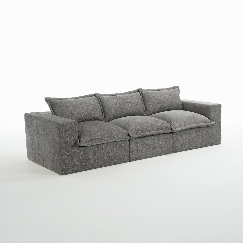 No Assembly Chenille Modular Sectional Sofa Comfy Cloud Couch