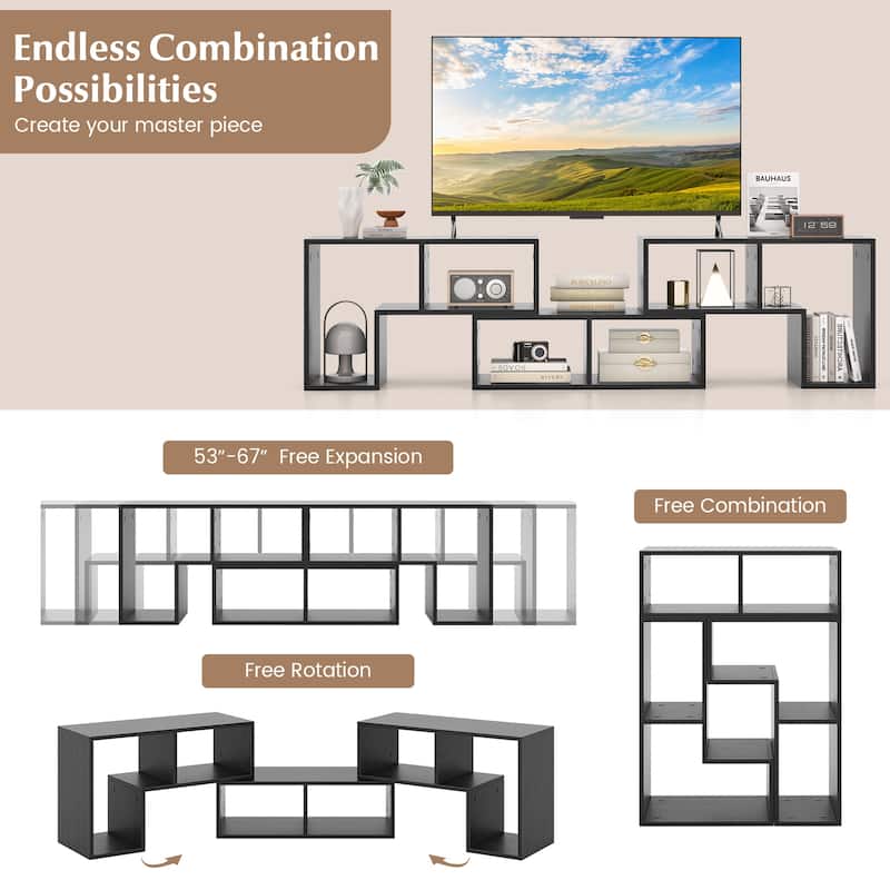 Costway 3 Pcs TV Stand for TV's up To 65'' Console Entertainment