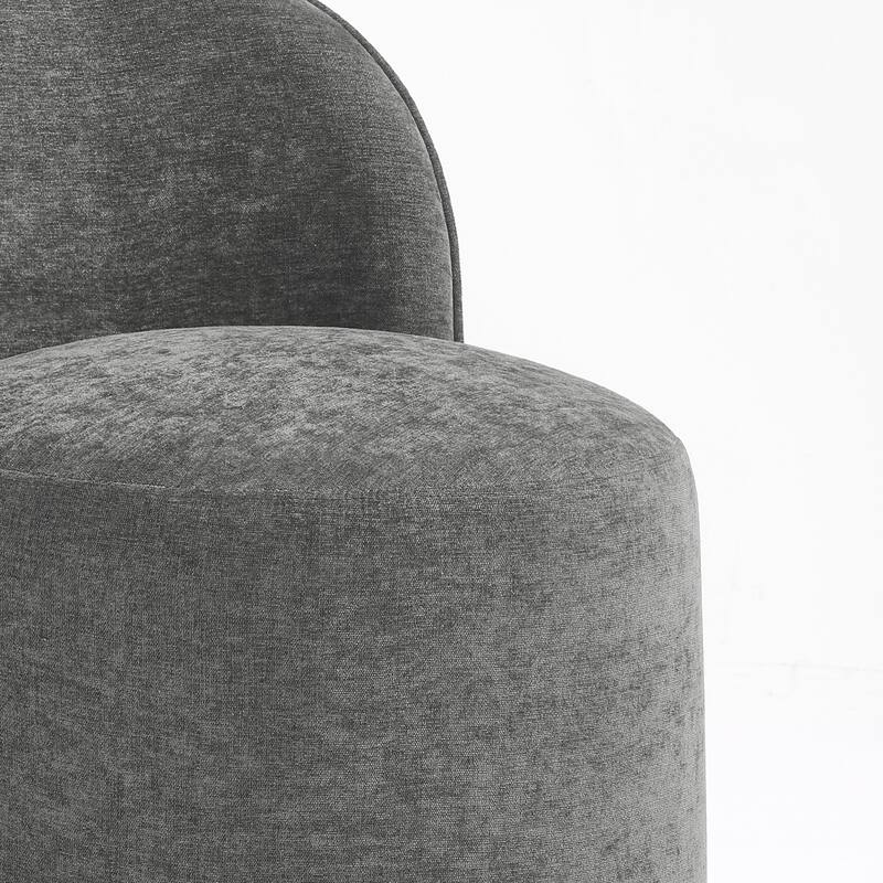 Upholstered Swivel Dining Chair Armless Barrel Chair