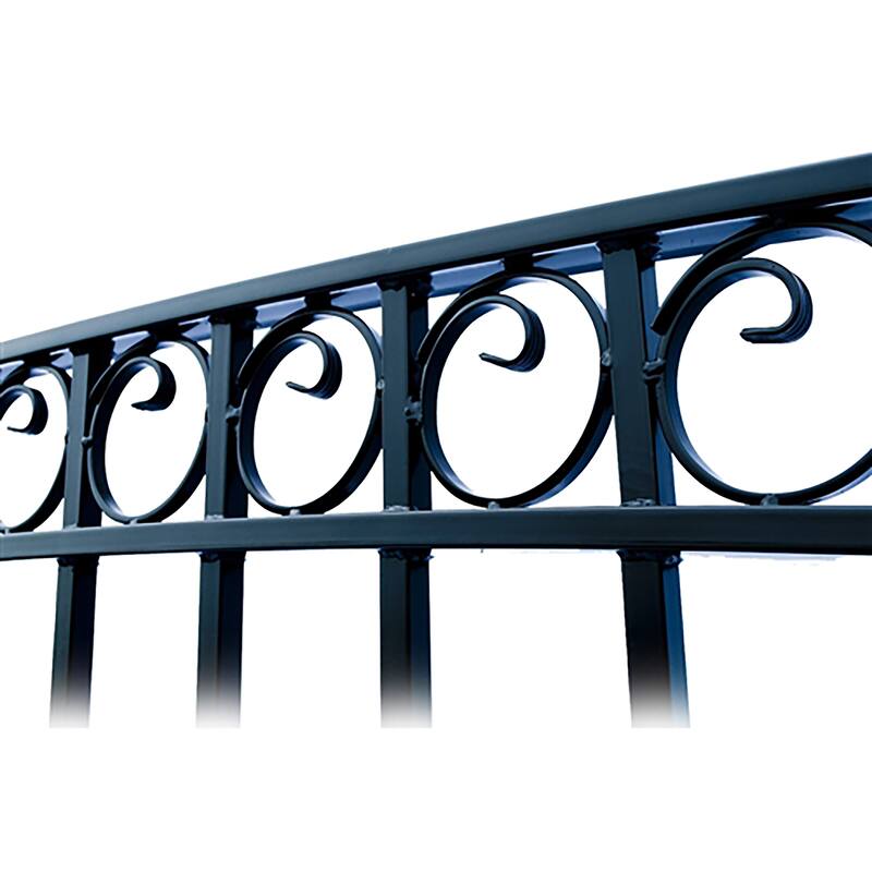 ALEKO Set of Paris Style Steel Swing Dual Driveway 16 ft Gate with Pedestrian Gate - 16 ft x 6 ft / 5 ft x 4 ft
