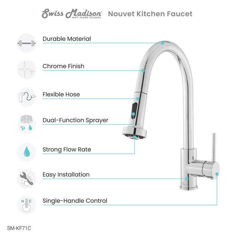 Nouvet Single Handle, Pull-Down Kitchen Faucet