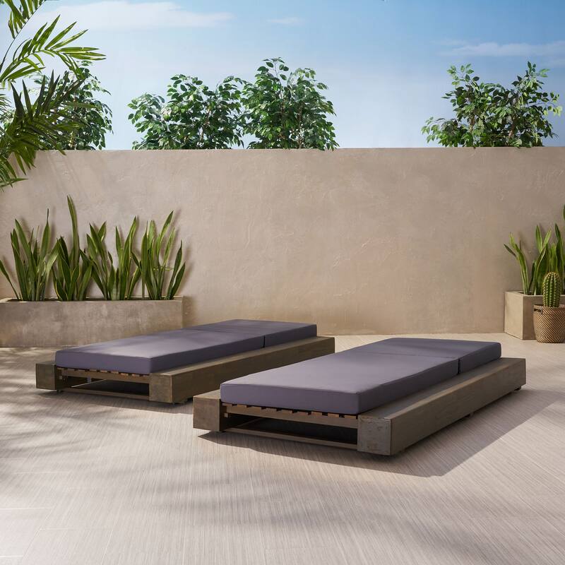 Broadway Acacia Chaise Lounges (Set of 2) by Christopher Knight Home